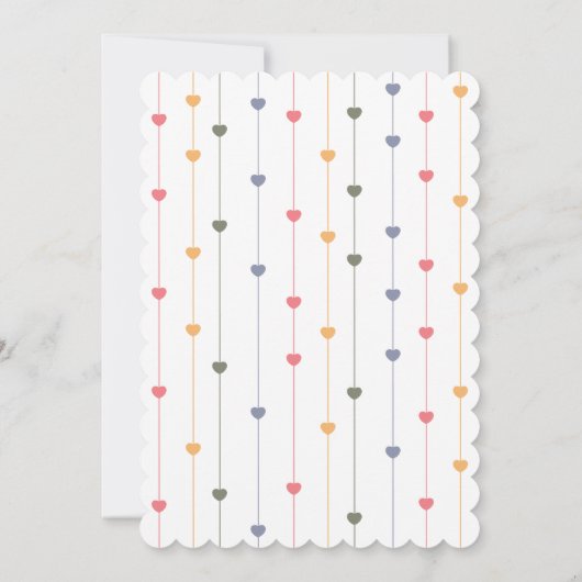 Moderne String Pink Baby Letters hören Babydusche Einladung (Rückseite)