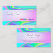 Moderne Strip-, Dots Hologrphic Loyalty Card Treuekarte (Vorne/Hinten)