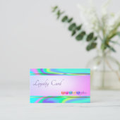 Moderne Strip-, Dots Hologrphic Loyalty Card Treuekarte (Stehend Vorderseite)