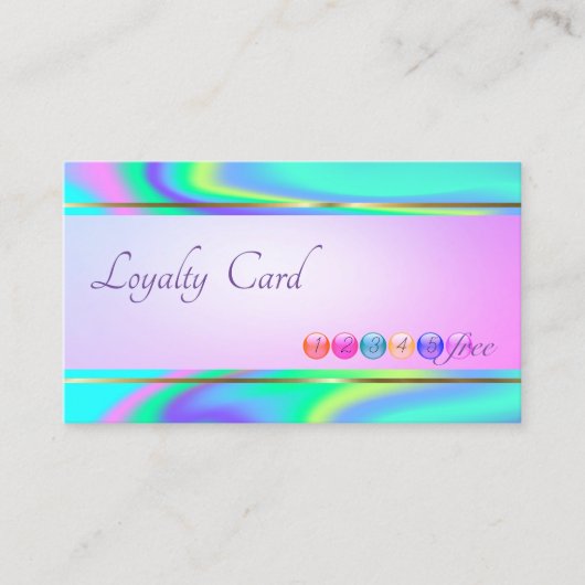 Moderne Strip-, Dots Hologrphic Loyalty Card Treuekarte (Vorderseite)