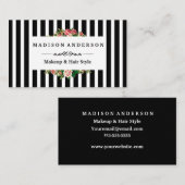 Moderne Strip Floral Business Card Visitenkarte (Vorne/Hinten)