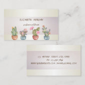 Moderne Stripe Cactus Succulent Visitenkarte (Vorne/Hinten)