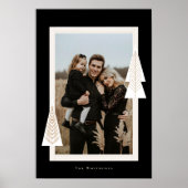 Moderne Stripe Frame Evergreen Weihnachtsbaum Foto Poster (Vorne)