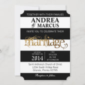 Moderne Stripe Schwarz-weiße 12x18 Hochzeitseinlad Einladung (Vorderseite)