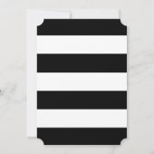 Moderne Stripe Schwarz-weiße 12x18 Hochzeitseinlad Einladung (Rückseite)