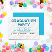 Moderne Stripes Blue Graduation Party