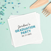 Moderne Stripes Blue Graduation Party Serviette