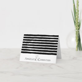 Moderne Stripes Paare Personalisiert Stationery Dankeskarte