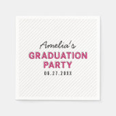 Moderne Stripes Pink Graduation Party Serviette (Vorderseite)