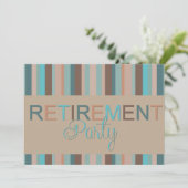 Moderne Stripes Retirement-Party Einladung (Stehend Vorderseite)