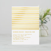 Moderne Stripmuster Minimalistische Hochzeit Folieneinladung (Stehend vorne)
