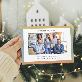 Moderne Strips Foto Business Flat Holiday Card Feiertagskarte