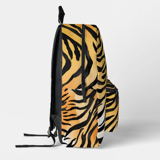 Moderne Stripte Tigerfelle Print big cats feline a Bedruckter Rucksack (Links)