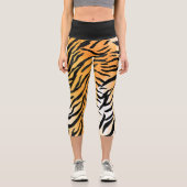 Moderne Stripte Tigerfelle Print big cats feline a Capri Leggings (Vorderseite)