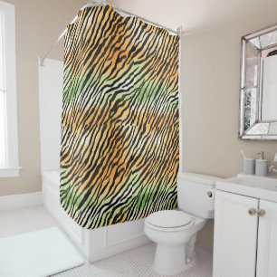 Moderne Stripte Tigerfelle Print big cats feline a Duschvorhang