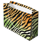 Moderne Stripte Tigerfelle Print big cats feline a Große Geschenktüte (Rückseite Schrägansicht)