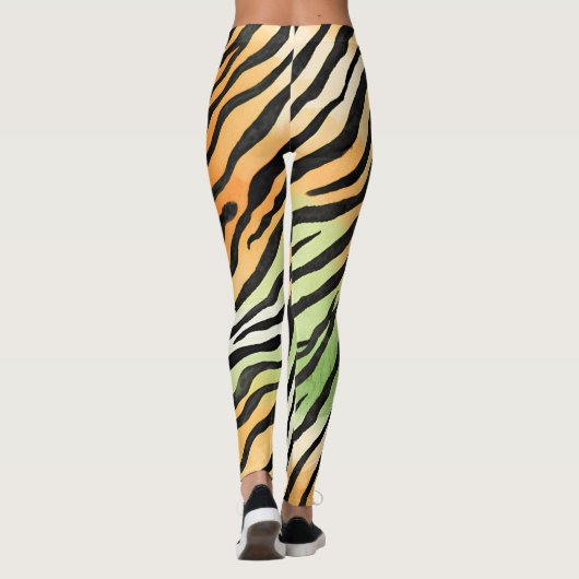 Moderne Stripte Tigerfelle Print big cats feline a Leggings (Rückseite)