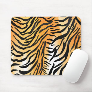Moderne Stripte Tigerfelle Print big cats feline a Mousepad