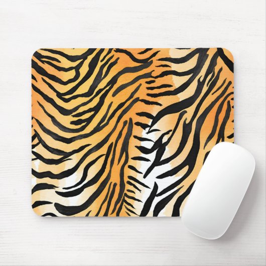 Moderne Stripte Tigerfelle Print big cats feline a Mousepad (Mit Mouse)