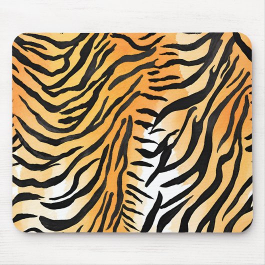 Moderne Stripte Tigerfelle Print big cats feline a Mousepad (Vorne)