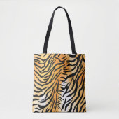 Moderne Stripte Tigerfelle Print big cats feline a Tasche (Vorderseite)