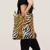 Moderne Stripte Tigerfelle Print big cats feline a Tasche (Von Nahem)