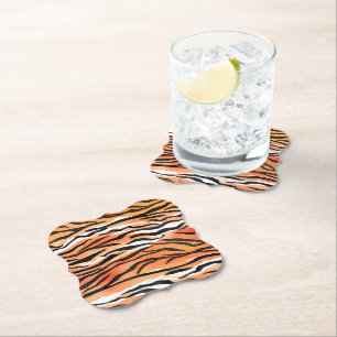 Moderne Stripte Tigerfelle Print big cats feline a Untersetzer