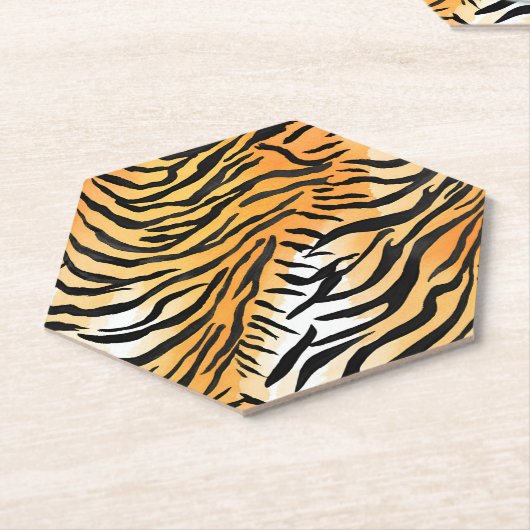 Moderne Stripte Tigerfelle Print big cats feline a Untersetzer (angewinkelt)