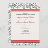 Moderne Strudel-Hochzeits-Einladung (rot) Einladung (Vorne/Hinten)