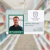 Moderne Student ID Foto Dark Green University Ausweis