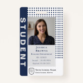 Moderne Studentenlehrerin Hochschule für Blaues Fo Ausweis (Vorderseite)