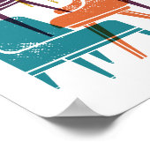 Moderne Stühle aus dem Mittelalter in Retrofarben Poster (Ecke)