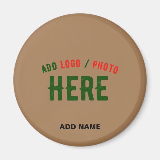 MODERNE, STYLISCH BROWN BROWN ÜBERPRÜFTE MARKENZEI MAGNET (Vorne)