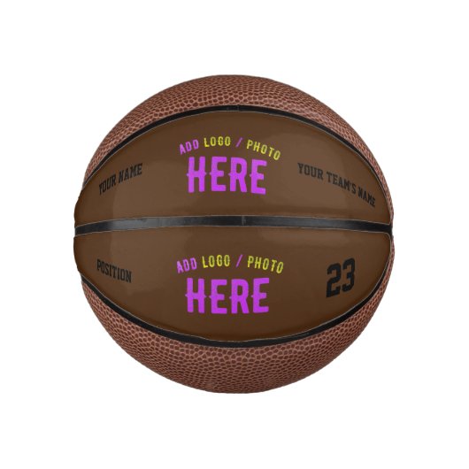 MODERNE, STYLISCH BROWN BROWN ÜBERPRÜFTE MARKENZEI MINI BASKETBALL (Vorderseite)