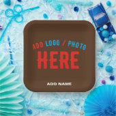 MODERNE, STYLISCH BROWN BROWN ÜBERPRÜFTE MARKENZEI PAPPTELLER (Party)