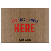 MODERNE, STYLISCH BROWN BROWN ÜBERPRÜFTE MARKENZEI SCHNEIDEBRETT (Vorderseite)