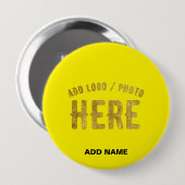 MODERNE, STYLISCH GEPRÜFTE GELBE-MARKENBEZOGENE MA BUTTON (Vorne & Hinten)