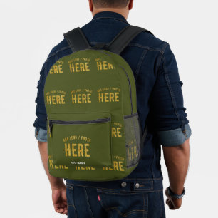 MODERNE STYLISCH-KUSTOM-ARMY GREEN-VERIFIED MARKIE BEDRUCKTER RUCKSACK