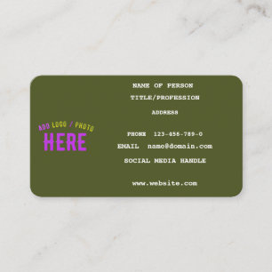 MODERNE STYLISCH-KUSTOM-ARMY GREEN-VERIFIED MARKIE TELEFONNUMMERKARTE