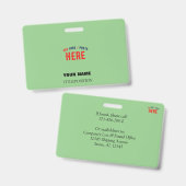 MODERNE STYLISCH MINT GREEN ÜBERPRÜFT MARKIERT AUSWEIS (Vorder- & Rückseite)