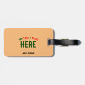 MODERNE STYLISCH-MODERNE CUSTOM PEACH ORANGE ÜBERP GEPÄCKANHÄNGER (Rückseite horizontal)