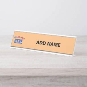 MODERNE STYLISCH-MODERNE CUSTOM PEACH ORANGE ÜBERP SCHREIBTISCHNAMENSPLAKETTE
