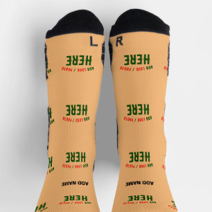 MODERNE STYLISCH-MODERNE CUSTOM PEACH ORANGE ÜBERP SOCKEN