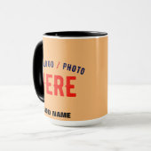 MODERNE STYLISCH-MODERNE CUSTOM PEACH ORANGE ÜBERP TASSE (Vorderseite Links)