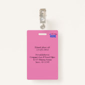 MODERNE, STYLISCH-NIEDLICHE KUNSTSTOM-KOPF-KOPF AUSWEIS (Rückseite mit Klammer)