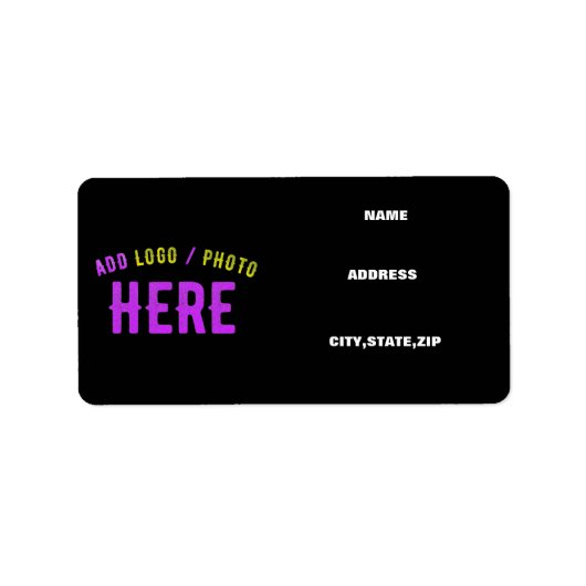 MODERNE, STYLISCH ZOLLBARE, SCHWARZE VERIFIZIERTE ADRESSAUFKLEBER (Vorne)