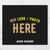 MODERNE, STYLISCH ZOLLBARE, SCHWARZE VERIFIZIERTE ALKOHOLFLASCHENETIKETT (Einzelnes Label)