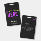 MODERNE, STYLISCH ZOLLBARE, SCHWARZE VERIFIZIERTE  AUSWEIS (Front & Back)