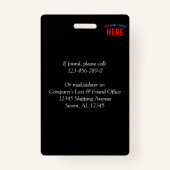 MODERNE, STYLISCH ZOLLBARE, SCHWARZE VERIFIZIERTE  AUSWEIS (Rückseite)