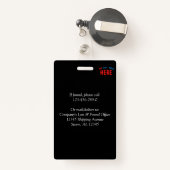 MODERNE, STYLISCH ZOLLBARE, SCHWARZE VERIFIZIERTE  AUSWEIS (Rückseite mit Rechteck)